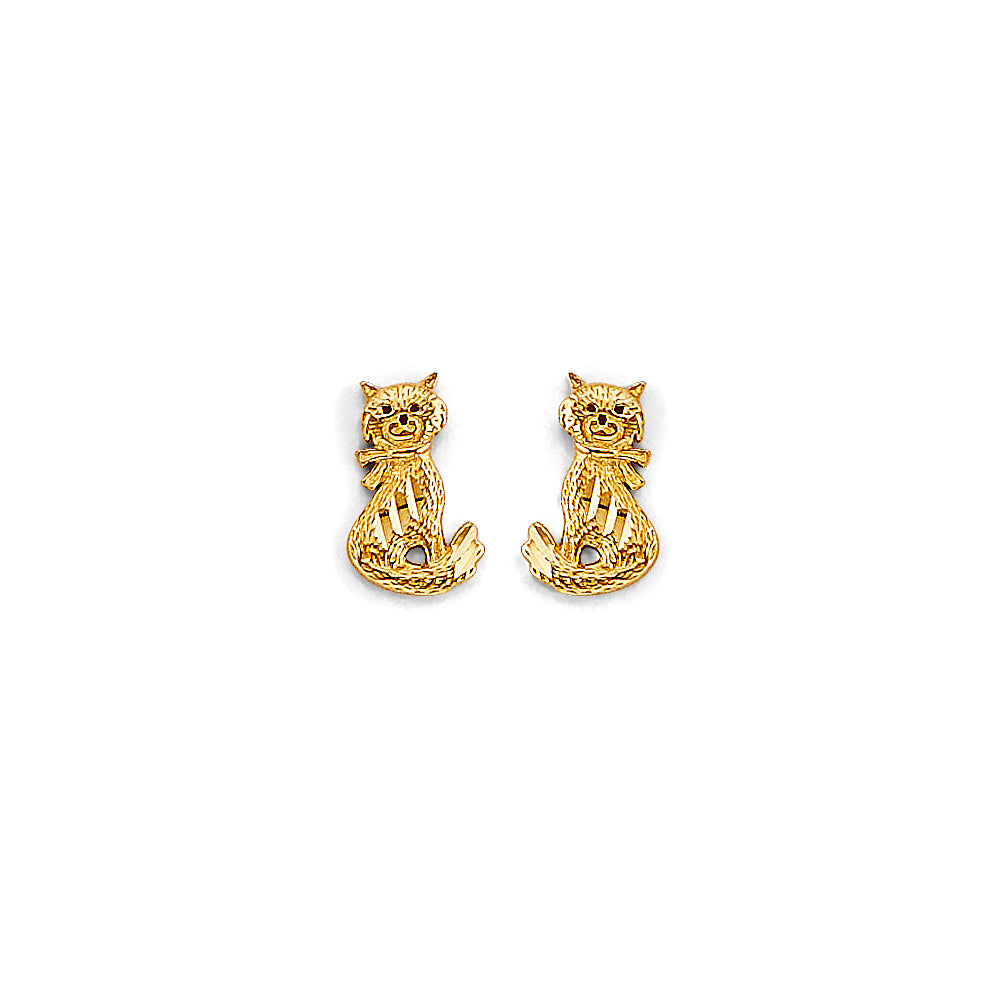 14K Yellow Gold Stud Earring & Solitaire Jewelry - ST827