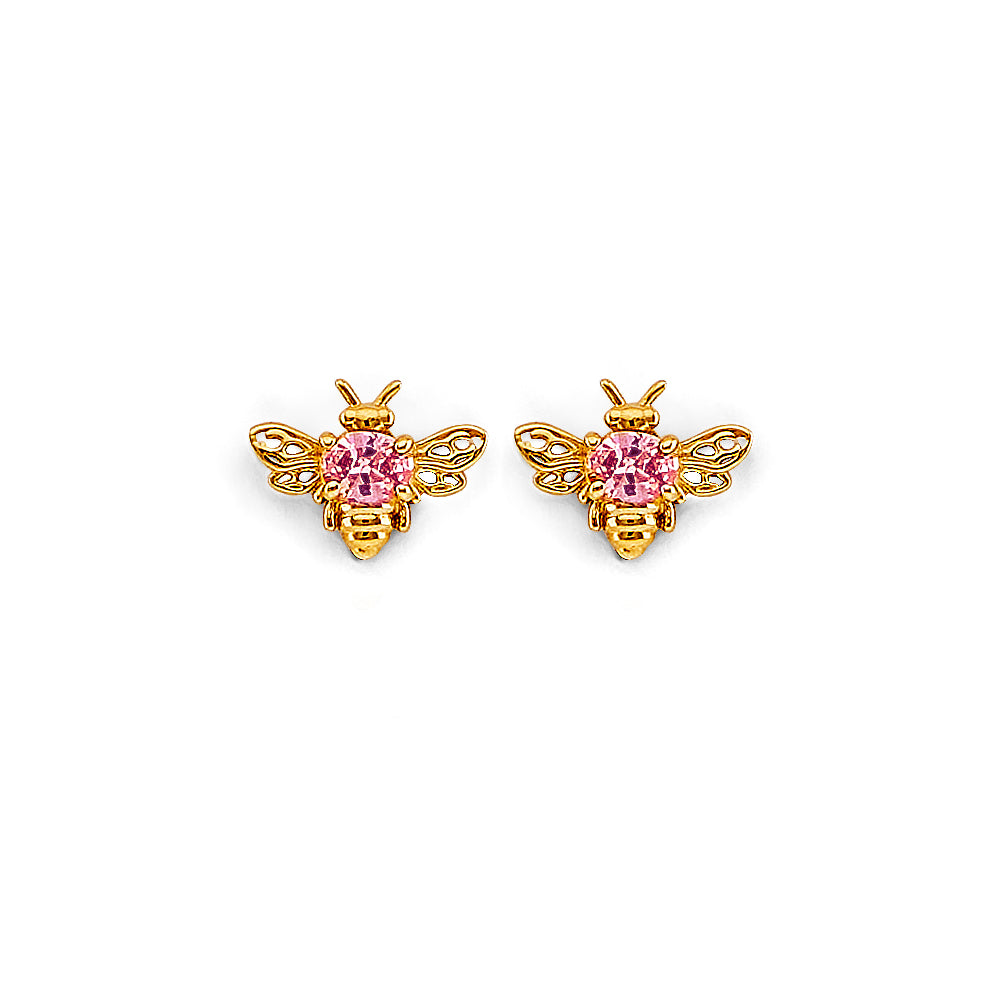 14K Yellow Gold Stud Earring & Solitaire Jewelry - ST833