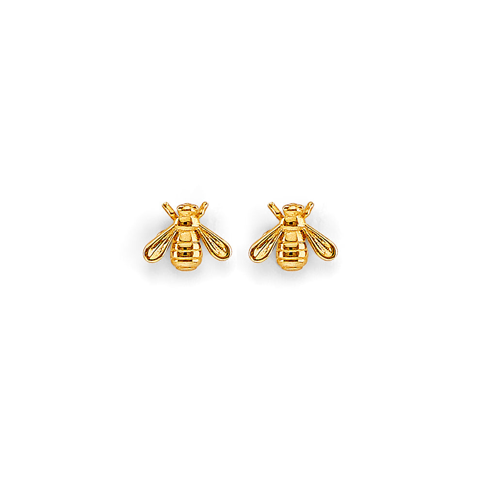 14K Yellow Gold Stud Earring & Solitaire Jewelry - ST835