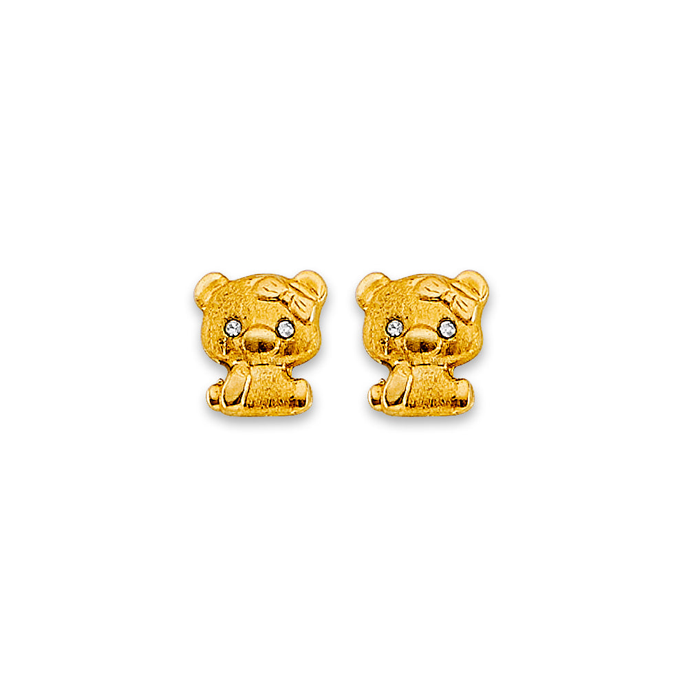 14K Yellow Gold Stud Earring & Solitaire Jewelry - ST838