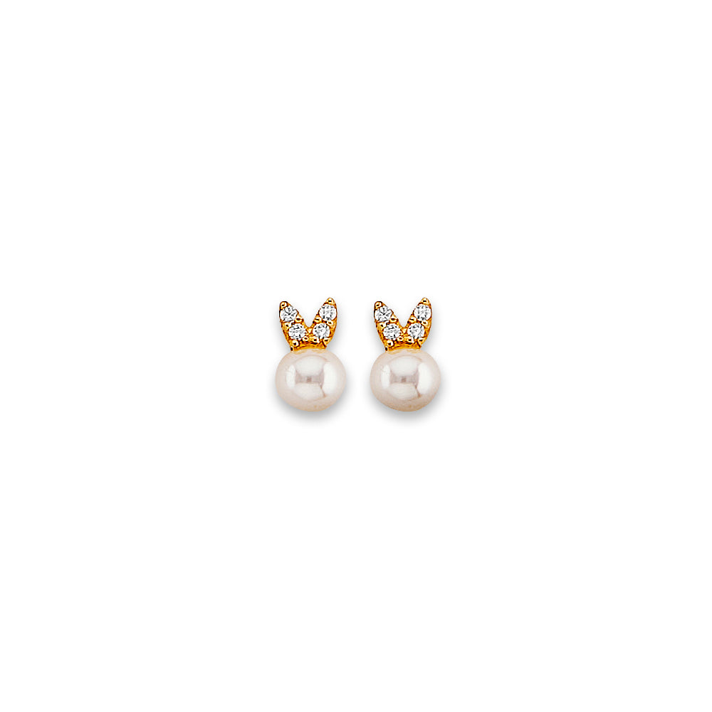 14K Yellow Gold Stud Earring & Solitaire Jewelry - ST840
