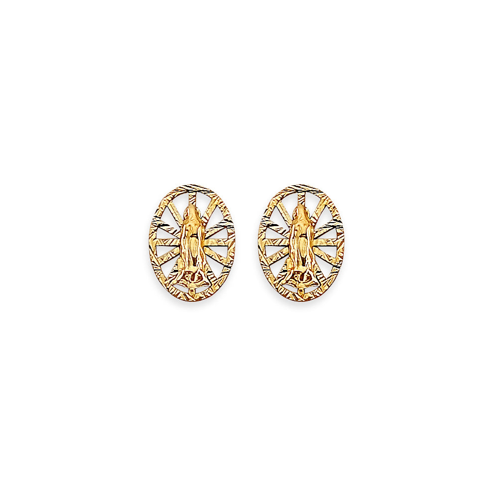 14K Yellow Gold Stud Earring & Solitaire Jewelry - ST845