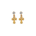 14K Yellow Gold Stud Earring & Solitaire Jewelry - ST846