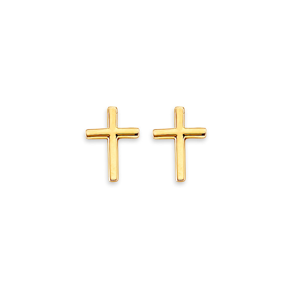 14K Yellow Gold Stud Earring & Solitaire Jewelry - ST848