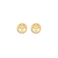 14K Yellow Gold Stud Earring & Solitaire Jewelry - ST856