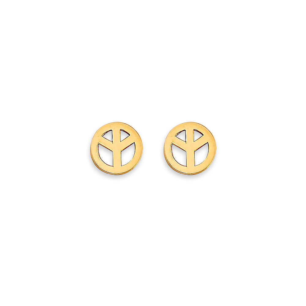 14K Yellow Gold Stud Earring & Solitaire Jewelry - ST856