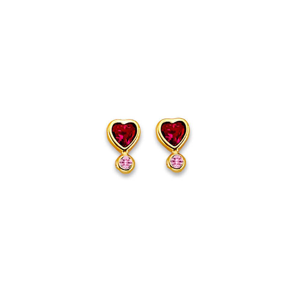 14K Yellow Gold Stud Earring & Solitaire Jewelry - ST857