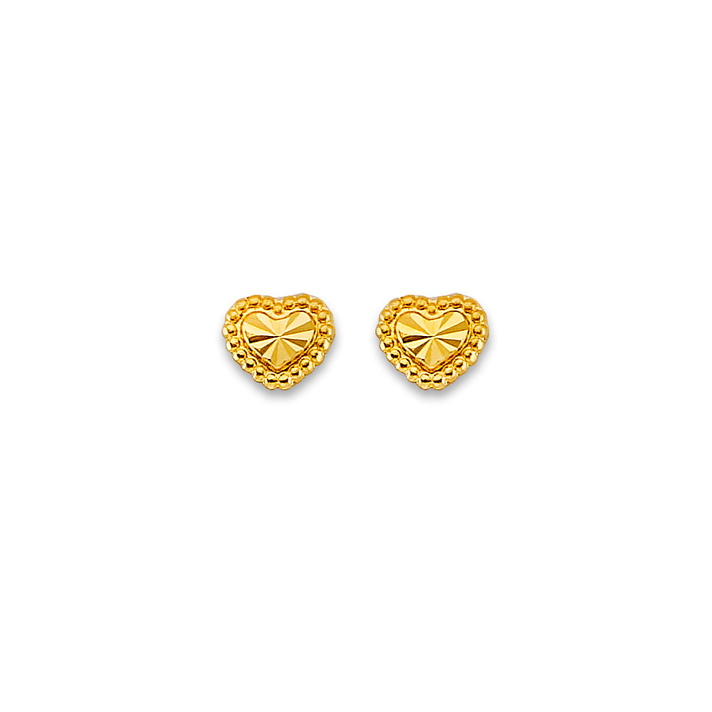 14K Yellow Gold Stud Earring & Solitaire Jewelry - ST858