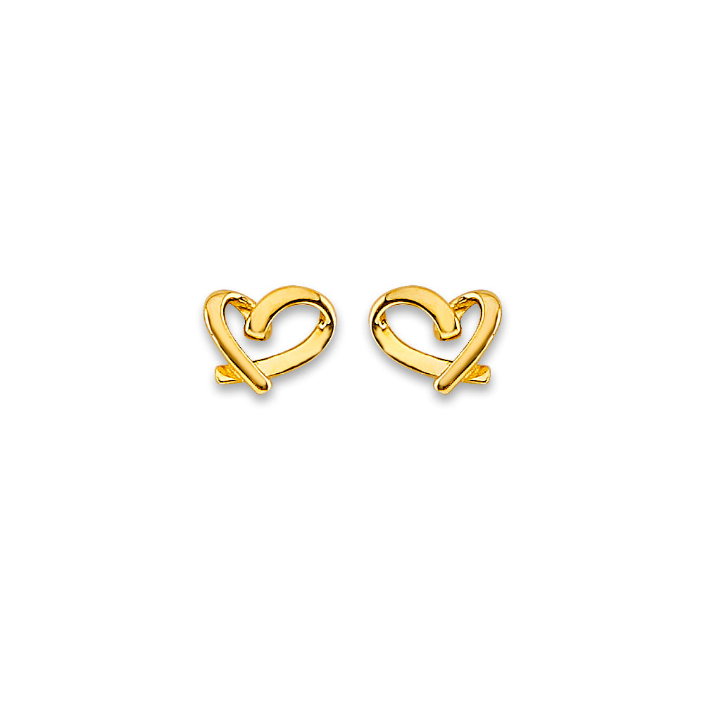 14K Yellow Gold Stud Earring & Solitaire Jewelry - ST859