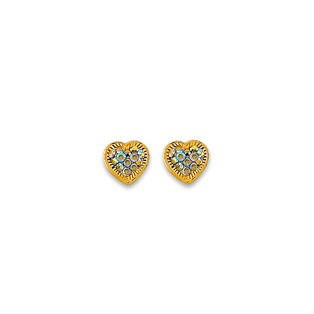 14K Yellow Gold Stud Earring & Solitaire Jewelry - ST860