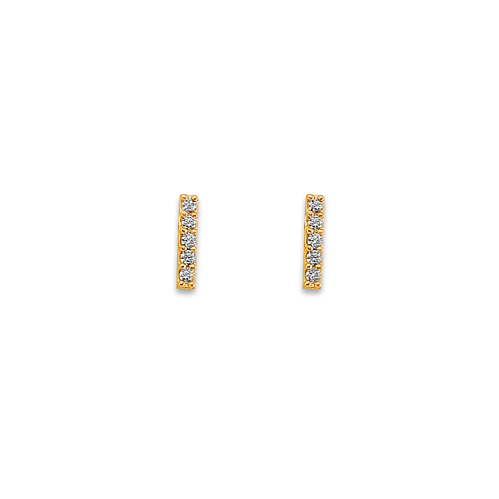 14K Yellow Gold Stud Earring & Solitaire Jewelry 5mm - ST868