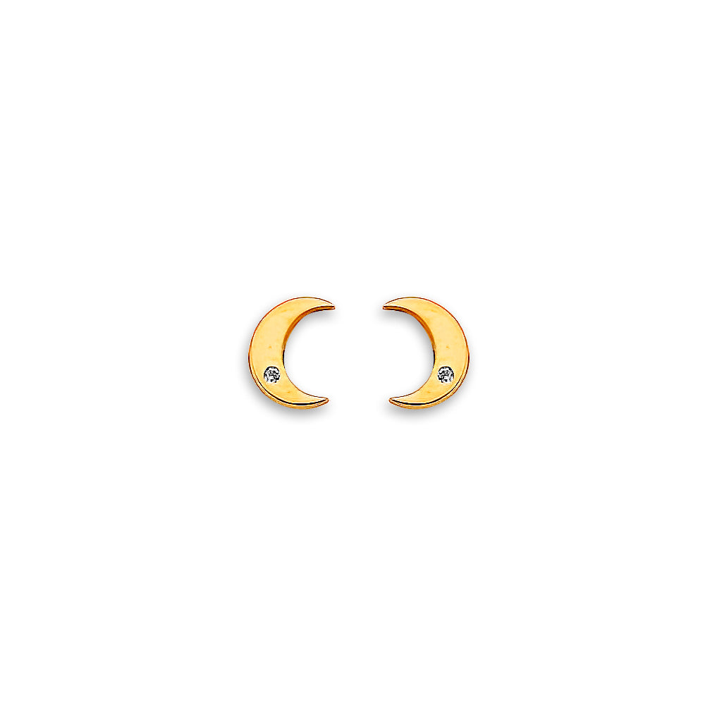 14K Yellow Gold Stud Earring & Solitaire Jewelry - ST869