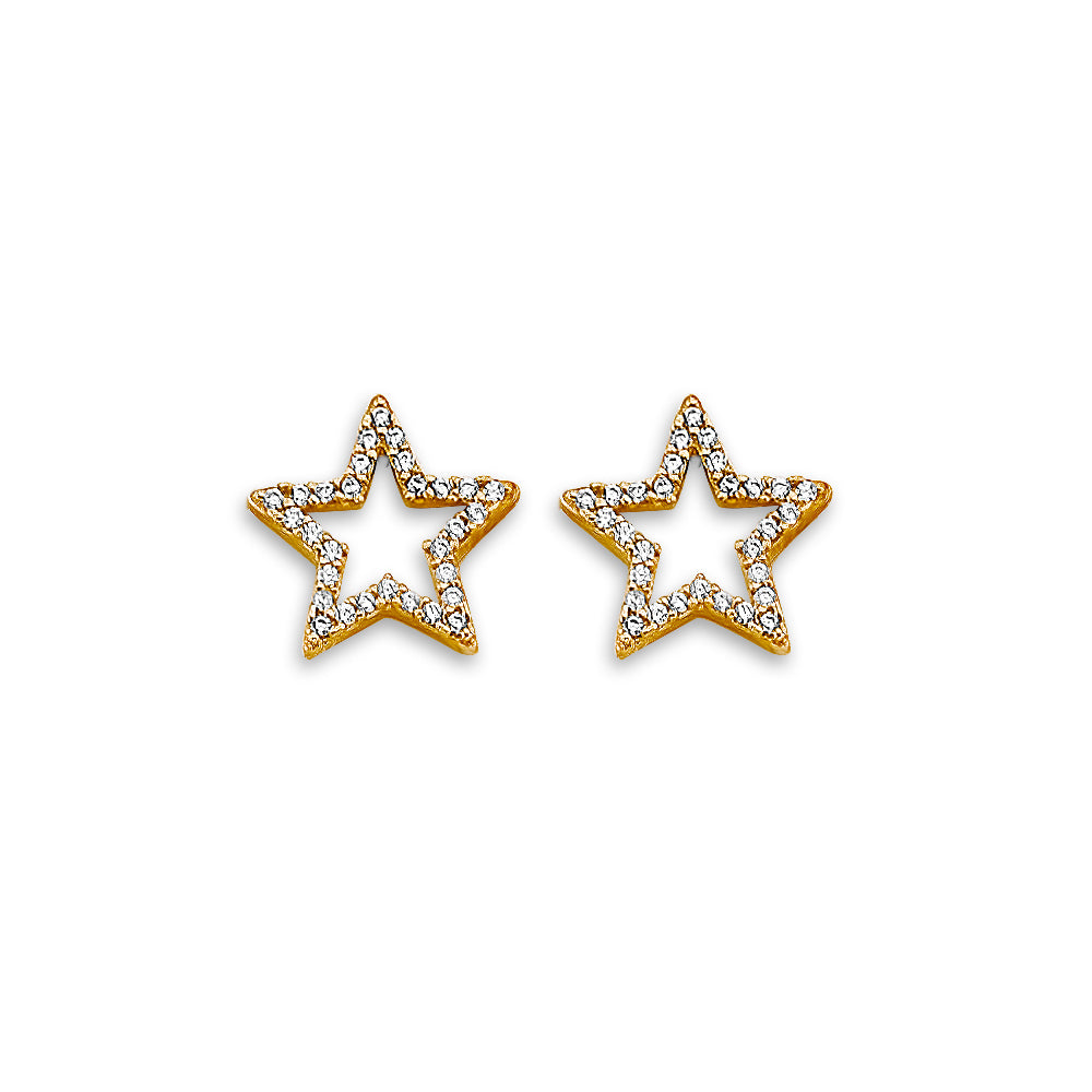 14K Yellow Gold Stud Earring & Solitaire Jewelry - ST870