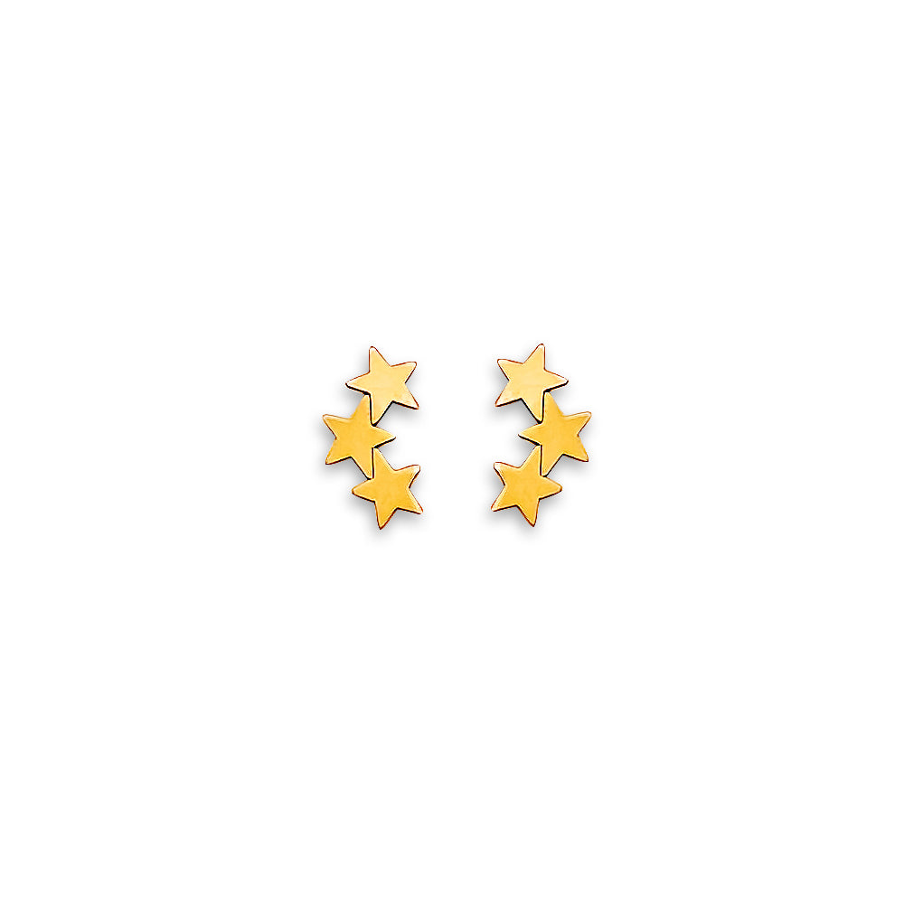 14K Yellow Gold Stud Earring & Solitaire Jewelry - ST875