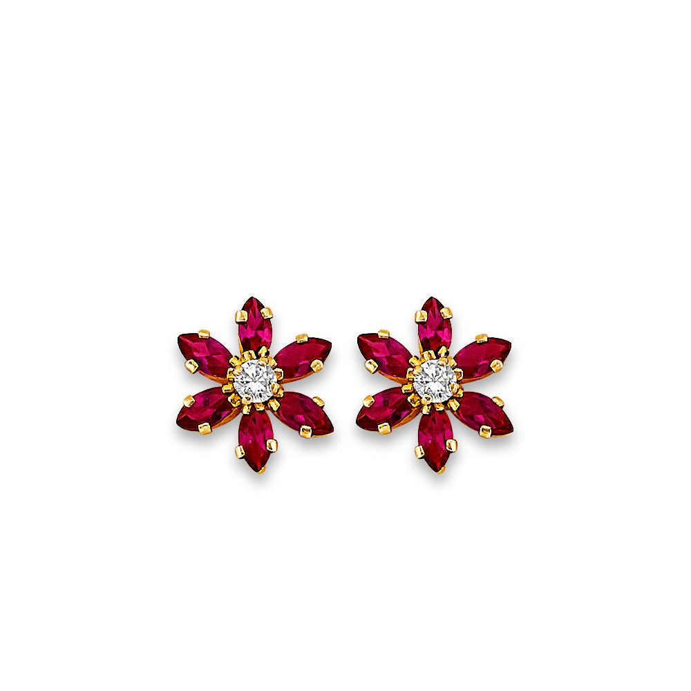 14K Yellow Gold Stud Earring & Solitaire Jewelry - ST882