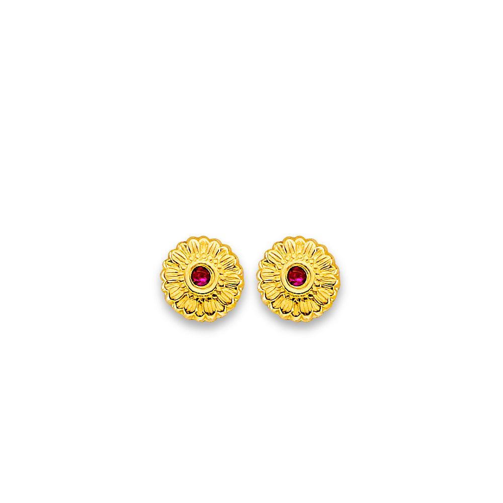 14K Yellow Gold Stud Earring & Solitaire Jewelry - ST885