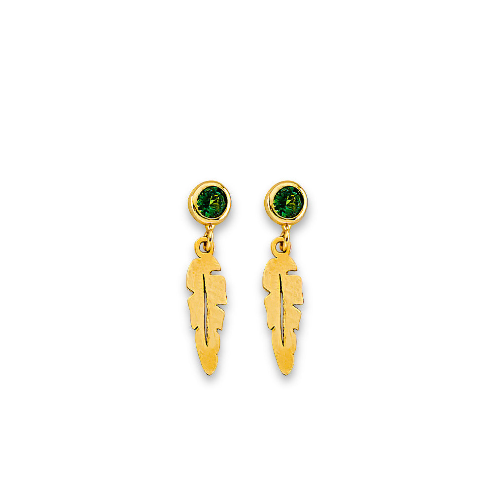 14K Yellow Gold Stud Earring & Solitaire Jewelry - ST886
