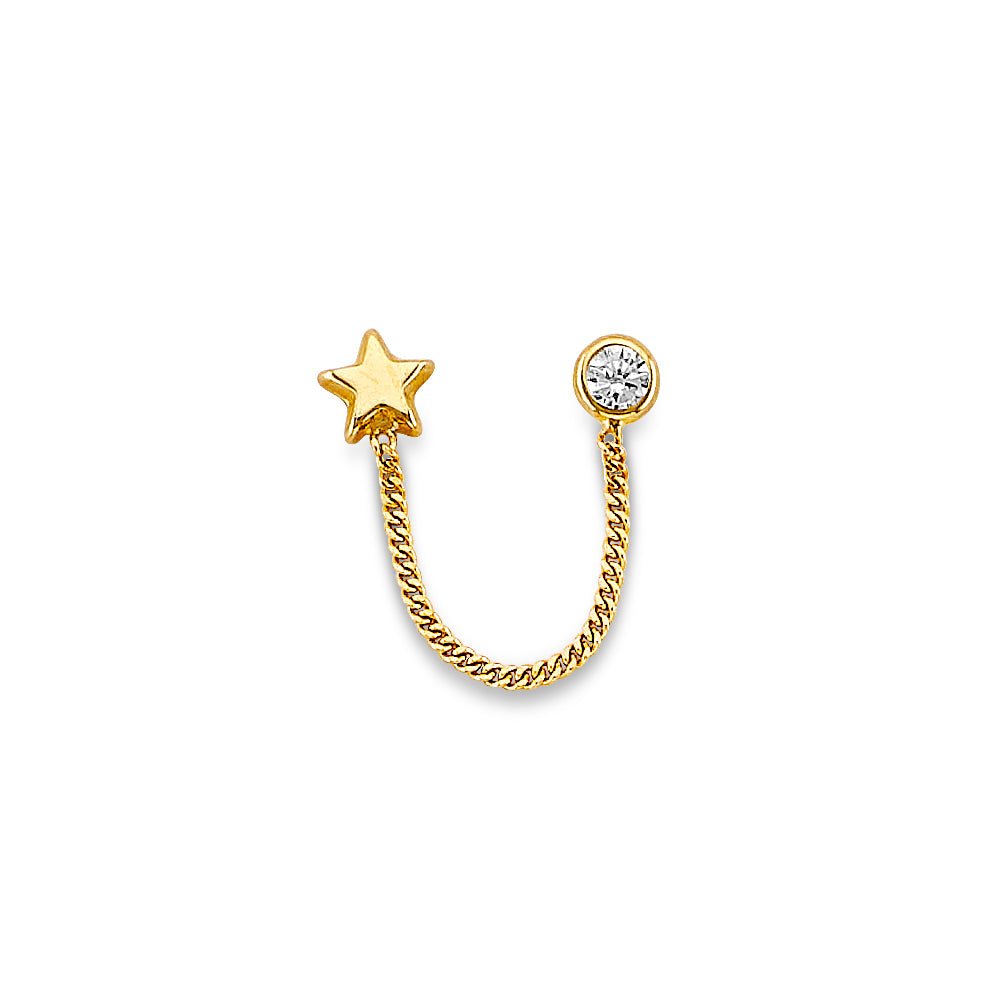14K Yellow Gold Dangling, Telephone & Nose Jewelry - ST890