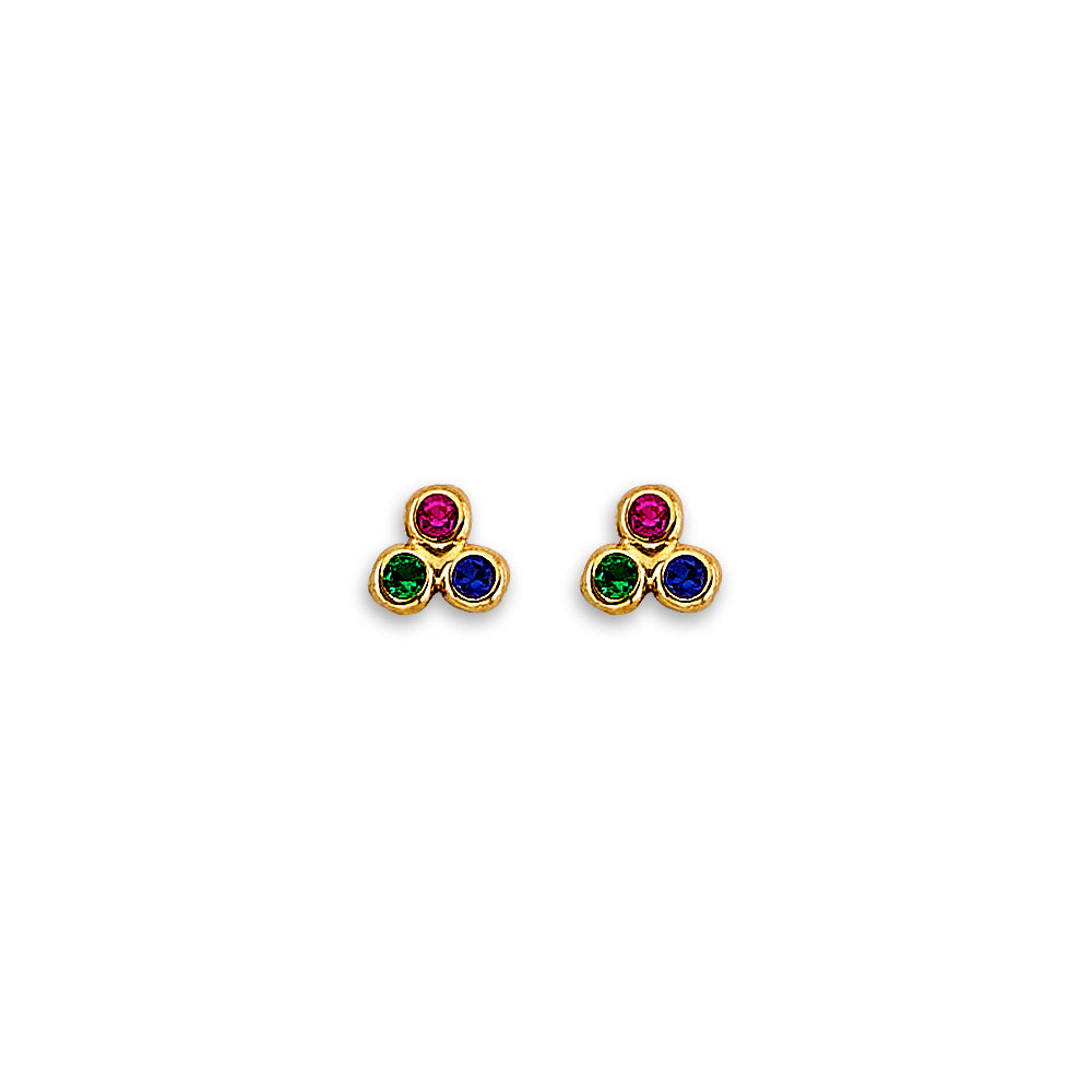 14K Yellow Gold Stud Earring & Solitaire Jewelry - ST898