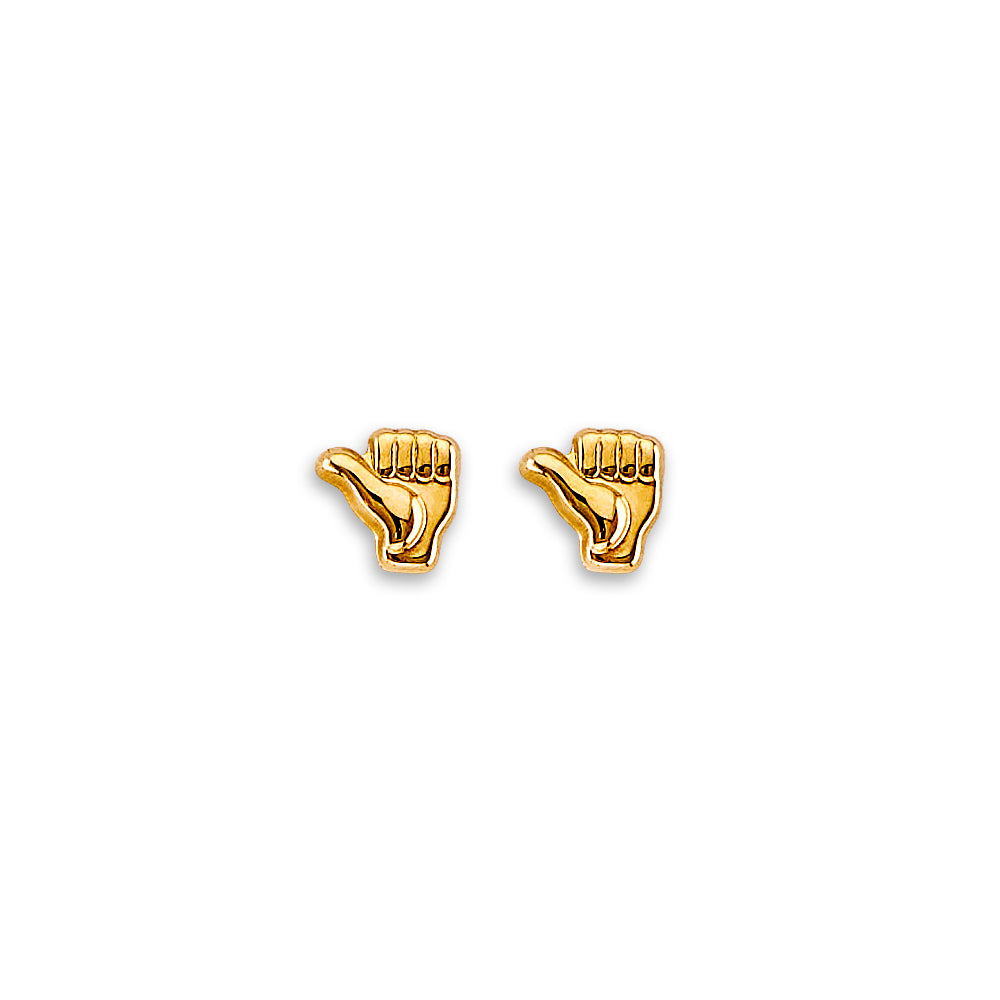 14K Yellow Gold Stud Earring & Solitaire Jewelry - ST899
